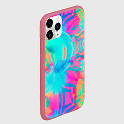 Чехол iPhone 11 Pro матовый Кислотный тай-дай: паттерн, цвет: 3D-малиновый — фото 2
