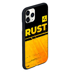 Чехол iPhone 11 Pro матовый Rust - gold gradient: символ сверху, цвет: 3D-черный — фото 2