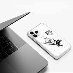 Чехол iPhone 11 Pro матовый The Neighbourhood и рок символ, цвет: 3D-белый — фото 2