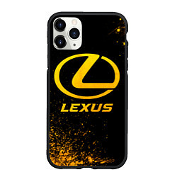 Чехол iPhone 11 Pro матовый Lexus - gold gradient, цвет: 3D-черный