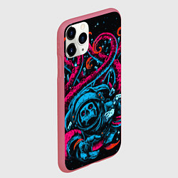 Чехол iPhone 11 Pro матовый Космический монстр, цвет: 3D-малиновый — фото 2