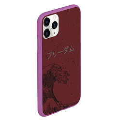 Чехол iPhone 11 Pro матовый Большая волна в Канагава, цвет: 3D-фиолетовый — фото 2