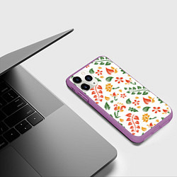 Чехол iPhone 11 Pro матовый Spring mood, цвет: 3D-фиолетовый — фото 2