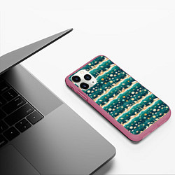 Чехол iPhone 11 Pro матовый Море и ракушки, цвет: 3D-малиновый — фото 2