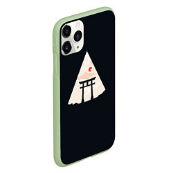Чехол iPhone 11 Pro матовый Японские ворота Тории в горах, цвет: 3D-салатовый — фото 2