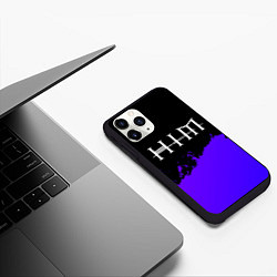 Чехол iPhone 11 Pro матовый HIM purple grunge, цвет: 3D-черный — фото 2