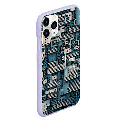 Чехол iPhone 11 Pro матовый Механическая конструкция паттерн, цвет: 3D-светло-сиреневый — фото 2