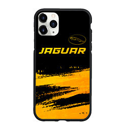 Чехол iPhone 11 Pro матовый Jaguar - gold gradient: символ сверху