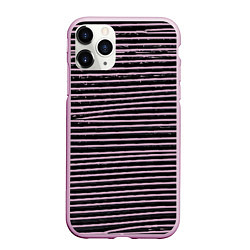 Чехол iPhone 11 Pro матовый Квадрат за полосами, цвет: 3D-розовый