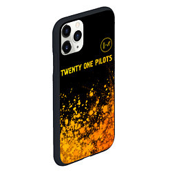 Чехол iPhone 11 Pro матовый Twenty One Pilots - gold gradient: символ сверху, цвет: 3D-черный — фото 2