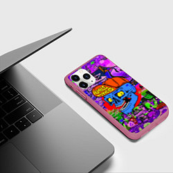 Чехол iPhone 11 Pro матовый Humble minds - skull - graffiti, цвет: 3D-малиновый — фото 2