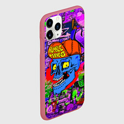 Чехол iPhone 11 Pro матовый Humble minds - skull - graffiti, цвет: 3D-малиновый — фото 2