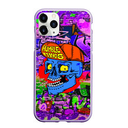 Чехол iPhone 11 Pro матовый Humble minds - skull - graffiti