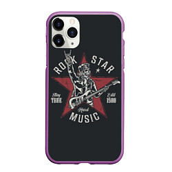 Чехол iPhone 11 Pro матовый Rockstar music, цвет: 3D-фиолетовый