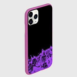 Чехол iPhone 11 Pro матовый Скелеты в неоновом огне, цвет: 3D-фиолетовый — фото 2