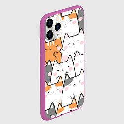 Чехол iPhone 11 Pro матовый Семья котиков, цвет: 3D-фиолетовый — фото 2