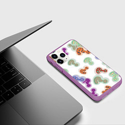 Чехол iPhone 11 Pro матовый Вопросики, цвет: 3D-фиолетовый — фото 2