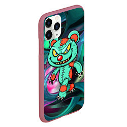 Чехол iPhone 11 Pro матовый Кровожадный мишутка-вуду, цвет: 3D-малиновый — фото 2
