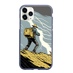 Чехол iPhone 11 Pro матовый Дурак на горе ловит молнию, цвет: 3D-серый
