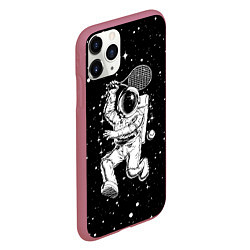 Чехол iPhone 11 Pro матовый Space tennis - astronaut, цвет: 3D-малиновый — фото 2