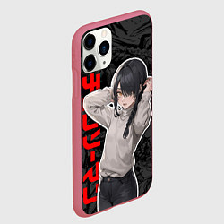 Чехол iPhone 11 Pro матовый Человек-бензопила - наюта, цвет: 3D-малиновый — фото 2