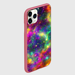 Чехол iPhone 11 Pro матовый Яркий неоновый космос, цвет: 3D-малиновый — фото 2
