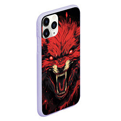 Чехол iPhone 11 Pro матовый Red wolf, цвет: 3D-светло-сиреневый — фото 2