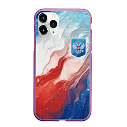 Чехол iPhone 11 Pro матовый Герб РФ, цвет: 3D-фиолетовый