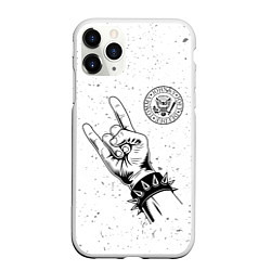 Чехол iPhone 11 Pro матовый Ramones и рок символ, цвет: 3D-белый