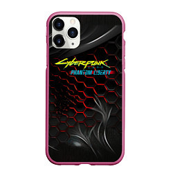 Чехол iPhone 11 Pro матовый Cyberpunk 2077 phantom liberty, цвет: 3D-малиновый