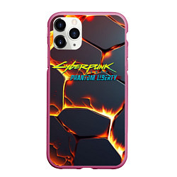 Чехол iPhone 11 Pro матовый Cyberpunk 2077 phantom liberty logo