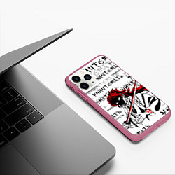 Чехол iPhone 11 Pro матовый Ериичи - уничтожать, цвет: 3D-малиновый — фото 2