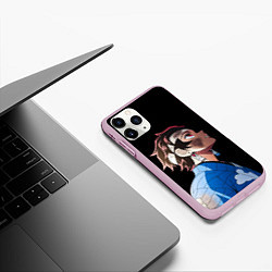 Чехол iPhone 11 Pro матовый Танджиро - клинок - минимализм, цвет: 3D-розовый — фото 2