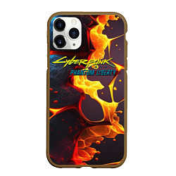 Чехол iPhone 11 Pro матовый Cyberpunk 2077 phantom fire