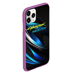 Чехол iPhone 11 Pro матовый Cyberpunk 2077 phantom liberty blue abstract, цвет: 3D-фиолетовый — фото 2