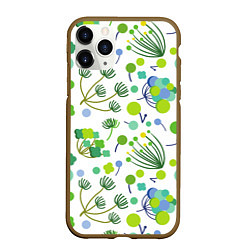 Чехол iPhone 11 Pro матовый Green bloom, цвет: 3D-коричневый