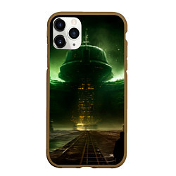 Чехол iPhone 11 Pro матовый Космическая база на горе, цвет: 3D-коричневый