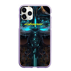 Чехол iPhone 11 Pro матовый Cyberpunk 2077 phantom liberty cyborg