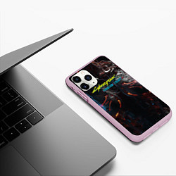 Чехол iPhone 11 Pro матовый Киберпанк 2077 призрачная свобода броня, цвет: 3D-розовый — фото 2