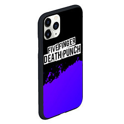 Чехол iPhone 11 Pro матовый Five Finger Death Punch purple grunge, цвет: 3D-черный — фото 2