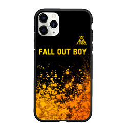 Чехол iPhone 11 Pro матовый Fall Out Boy - gold gradient: символ сверху