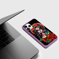 Чехол iPhone 11 Pro матовый Паломница - La Peregrina, цвет: 3D-фиолетовый — фото 2
