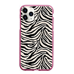 Чехол iPhone 11 Pro матовый Полосатая шкура зебры, белого тигра