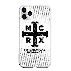 Чехол iPhone 11 Pro матовый My Chemical Romance с потертостями на светлом фоне, цвет: 3D-белый