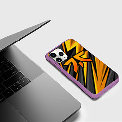 Чехол iPhone 11 Pro матовый Fnatic - киберспорт желтый, цвет: 3D-фиолетовый — фото 2