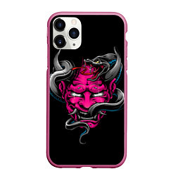 Чехол iPhone 11 Pro матовый Demon with snake, цвет: 3D-малиновый