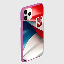 Чехол iPhone 11 Pro матовый Красный герб России, цвет: 3D-фиолетовый — фото 2