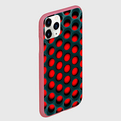Чехол iPhone 11 Pro матовый Сотовая структура 3D, цвет: 3D-малиновый — фото 2