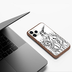 Чехол iPhone 11 Pro матовый ЧБ Киберпанк-Модерн, цвет: 3D-коричневый — фото 2