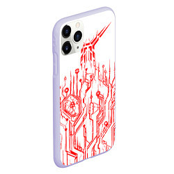 Чехол iPhone 11 Pro матовый Киберпанк-red, цвет: 3D-светло-сиреневый — фото 2